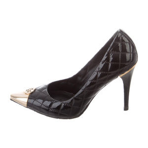 Tory Burch Quilted Patent Leather Pointed-Toe Pump